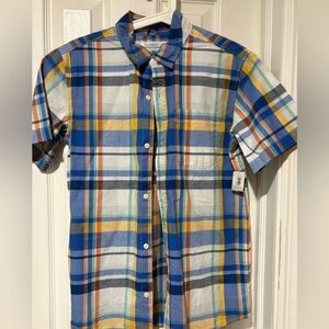 Old Navy Blue and Yellow Casual Button Down Shirt